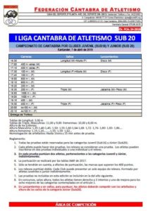 I Liga Cántabra de Atletismo Sub-20 @ Santander | Cantabria | España