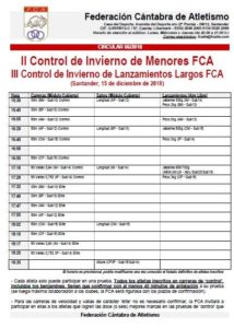II Control de Invierno de Menores FCA / III Control de Invierno de Lanzamientos Largos FCA @ Santander | Cantabria | España