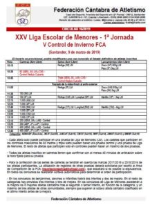 XXV Liga Escolar de Menores - 1ª Jornada / V Control de Invierno FCA