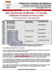 XXV Liga Escolar de Menores - 3ª Jornada / Campeonato de Cantabria de Fondo en Pista @ Los Corrales de Buelna