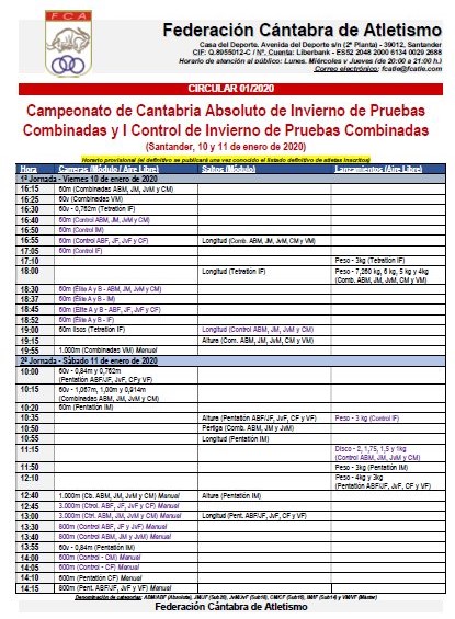 Campeonato de Cantabria Absoluto de Invierno de Pruebas Combinadas y I Control de Invierno de Pruebas Combinadas @ Santander, Cantabria
