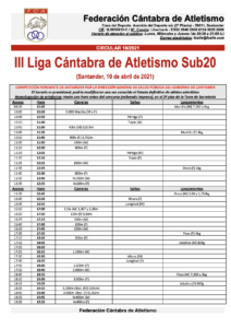 III Liga Cántabra de Atletismo Sub20 @ Complejo Deportivo Ruth Beitia