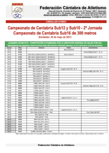Campeonato de Cantabria Sub12 y Sub10 - 2ª Jornada / Campeonato de Cantabria Sub16 de 300 metros @ Complejo Deportivo Ruth Beitia