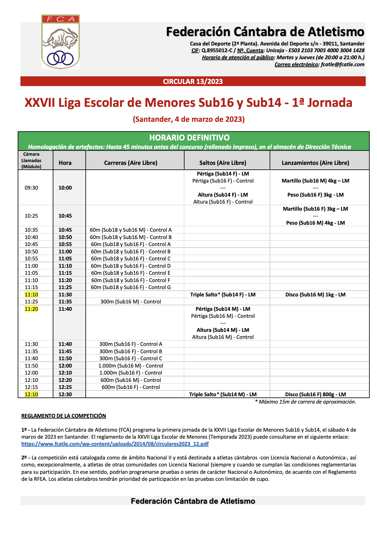 XXVII Liga Escolar de Menores Sub16 y Sub14 - 1ª Jornada @ Santander, Cantabria