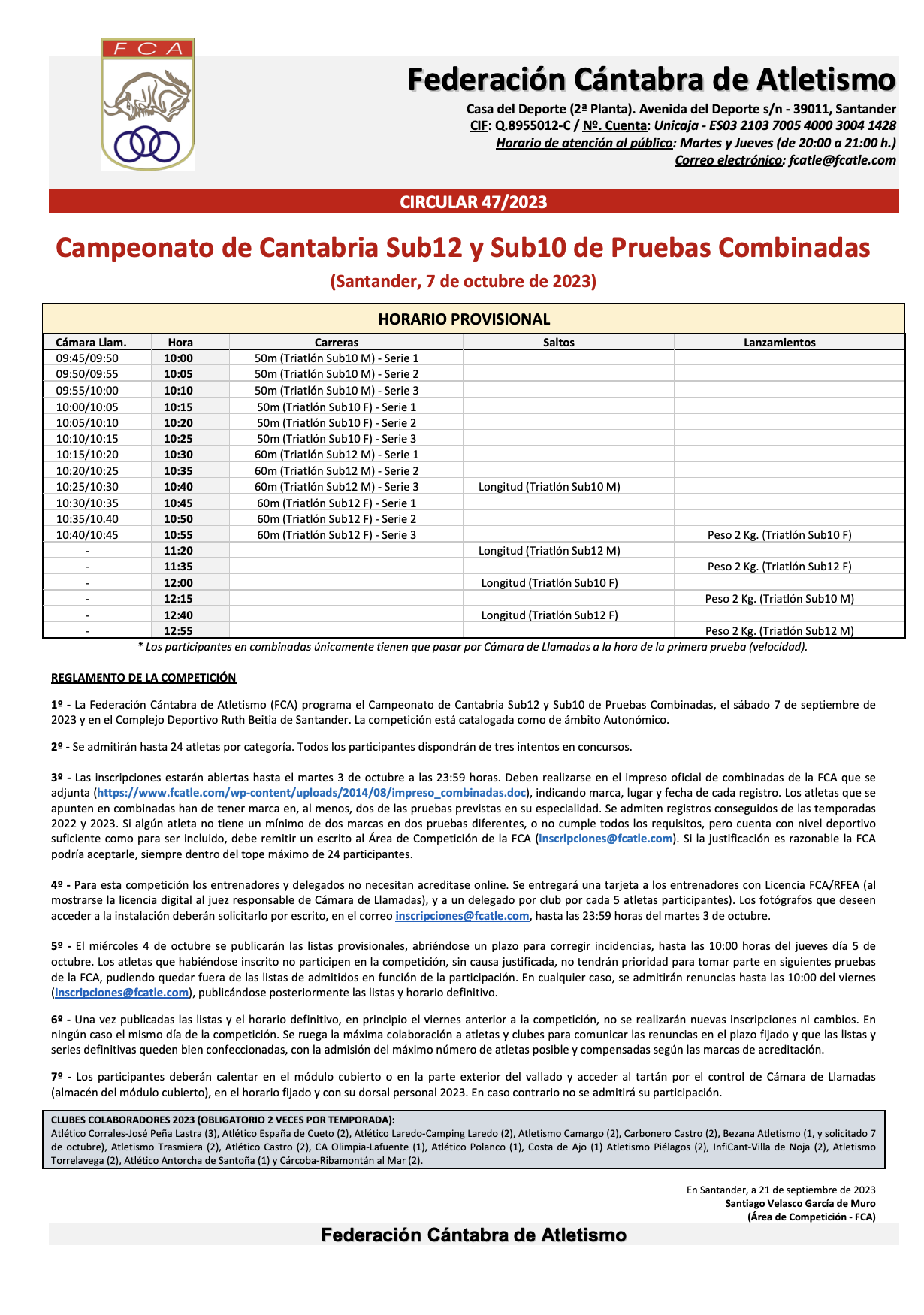 Campeonato de Cantabria Sub12 y Sub10 de Pruebas Combinadas @ Santander, Cantabria
